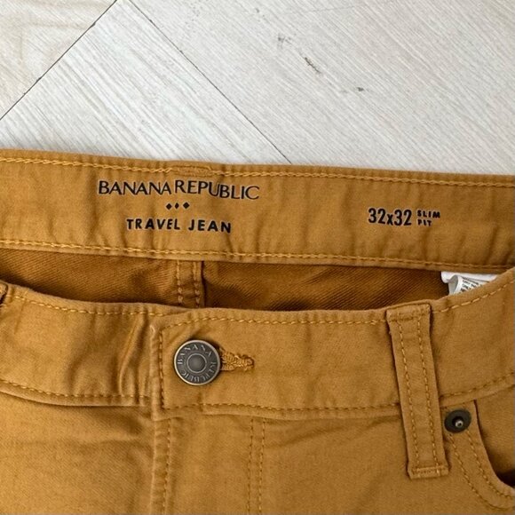 Banana Republic Travel Jean - Mens Khaki Jean Pants Slim Fit 32x32 - Picture 3 of 4